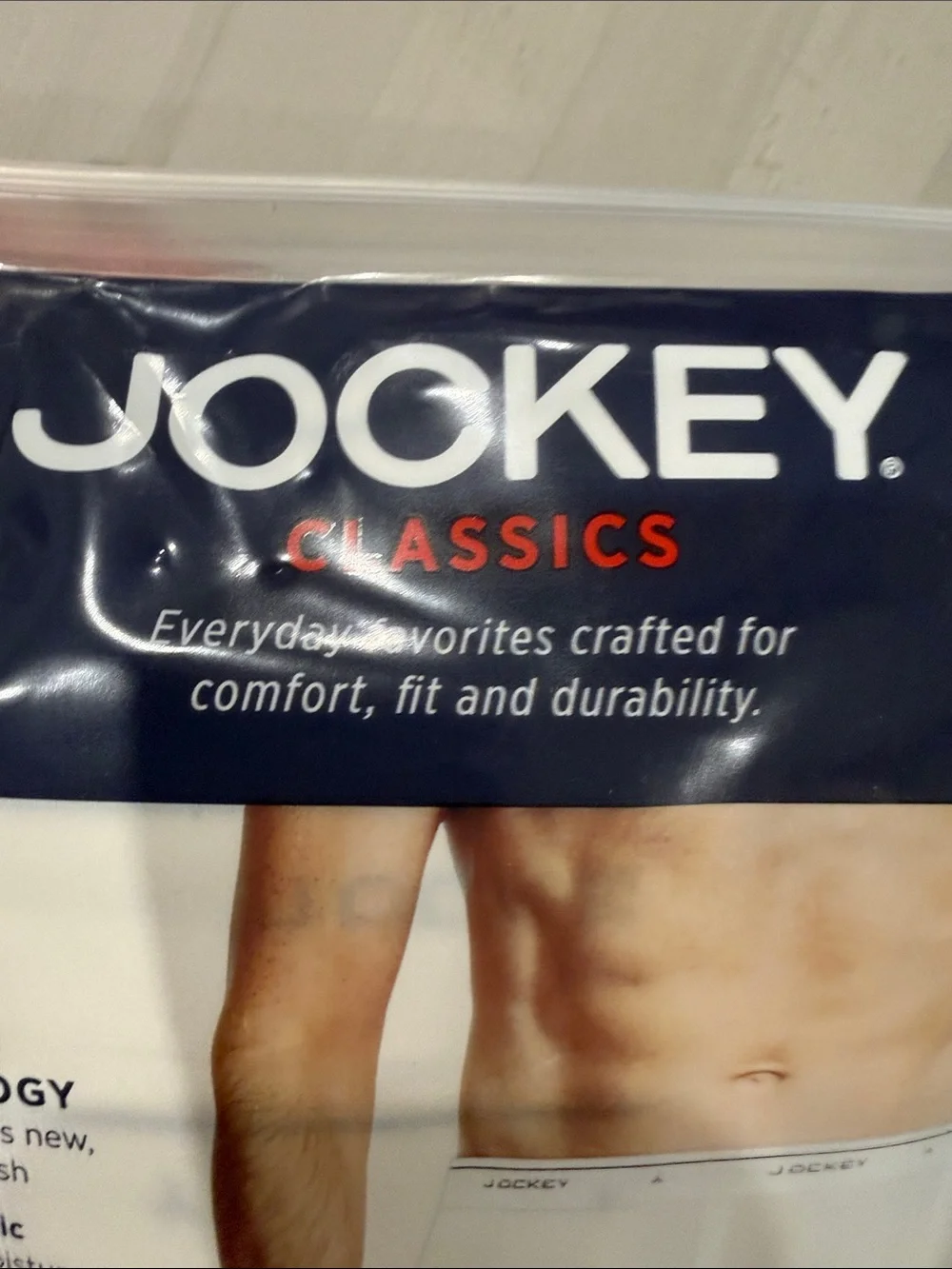 Jockey White Briefs with Navy Waistband Accent - Classics 38
